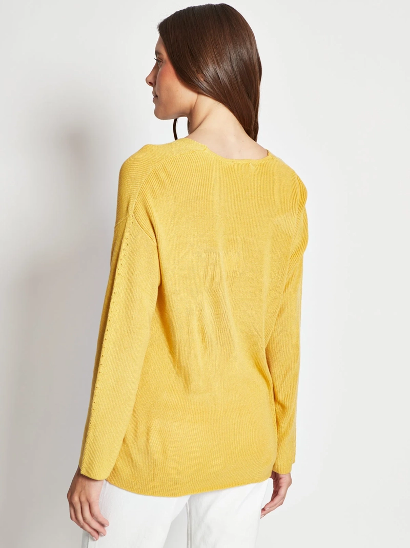 SWEATER MUJER AZIZ CUELLO EN V MANGA LARGA - 2