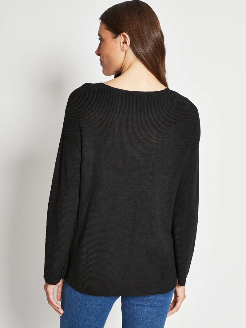 SWEATER MUJER AZIZ CUELLO EN V MANGA LARGA - 2