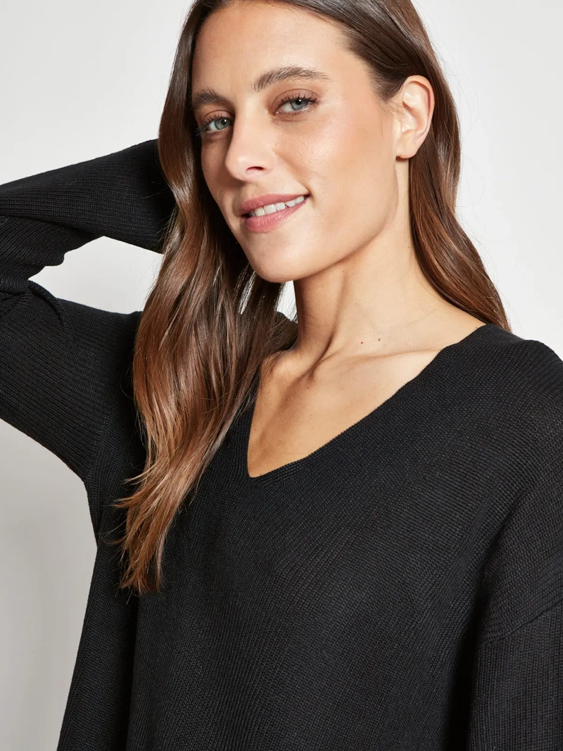 SWEATER MUJER AZIZ CUELLO EN V MANGA LARGA - 3