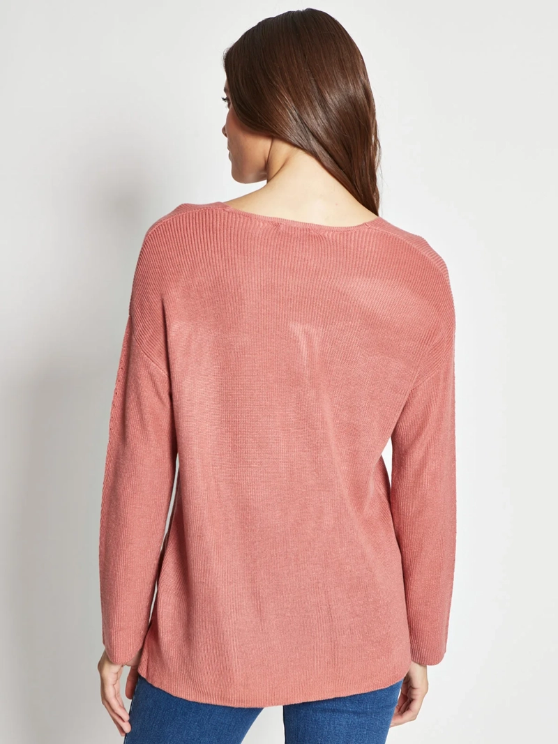 SWEATER MUJER AZIZ CUELLO EN V MANGA LARGA - 2