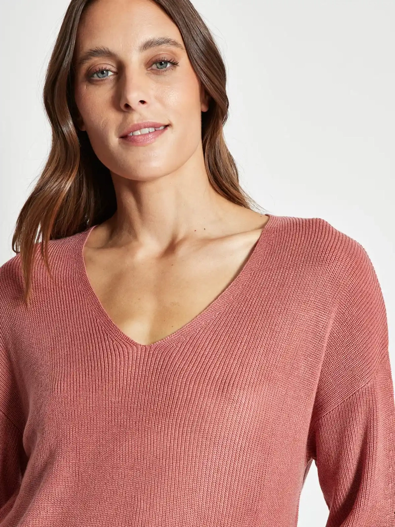 SWEATER MUJER AZIZ CUELLO EN V MANGA LARGA - 3