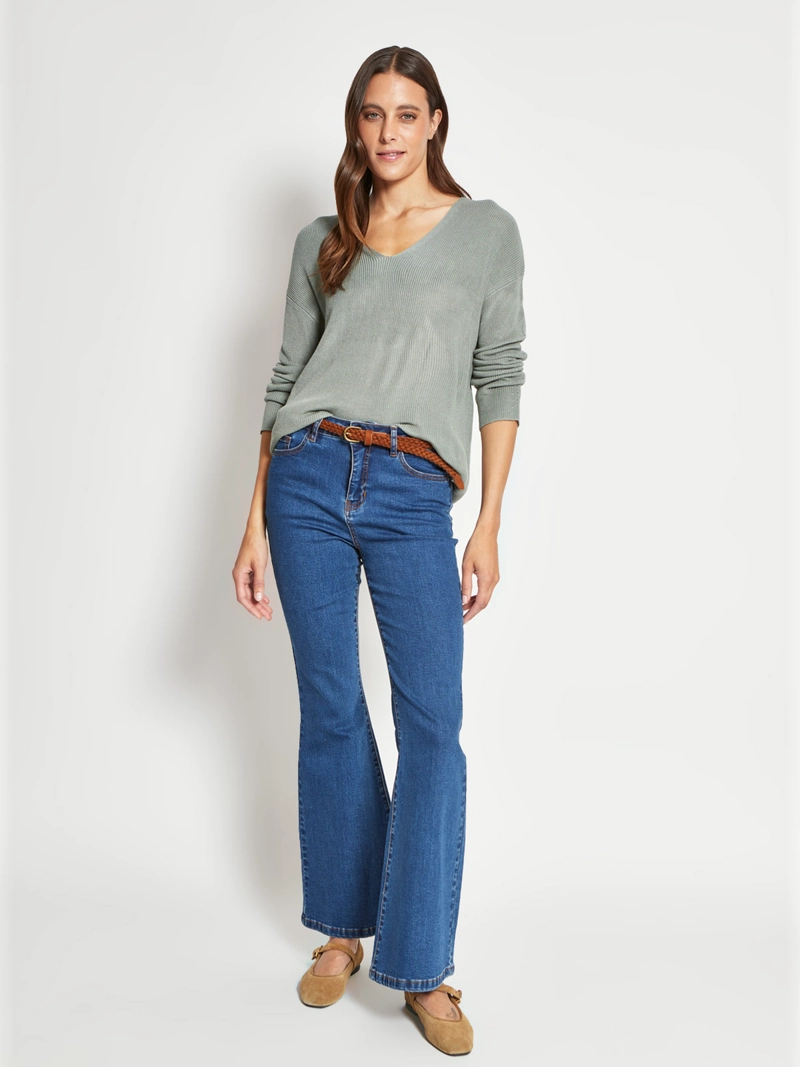 SWEATER MUJER AZIZ CUELLO EN V MANGA LARGA - 4