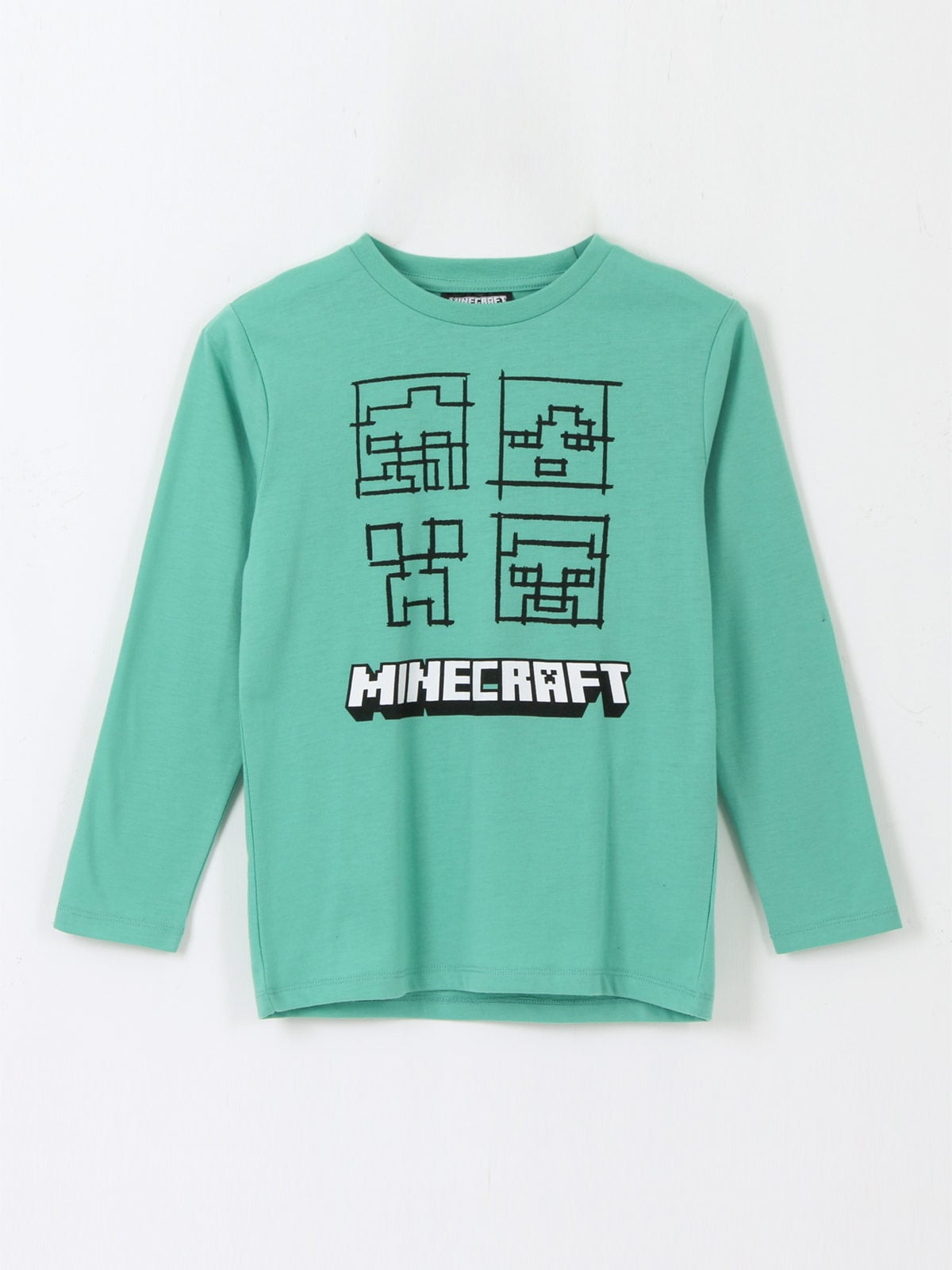 POLERA NIÑO MINECRAFT MANGA LARGA
