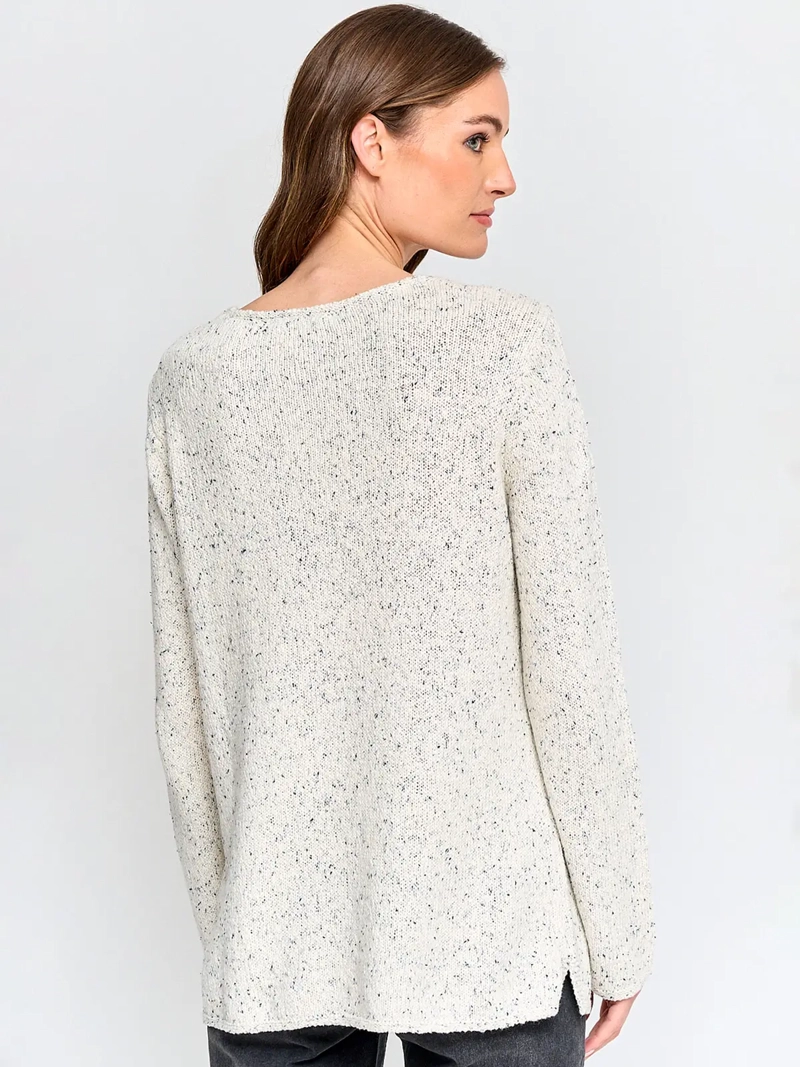 SWEATER MUJER AZIZ MANGA LARGA JASPEADO - 2