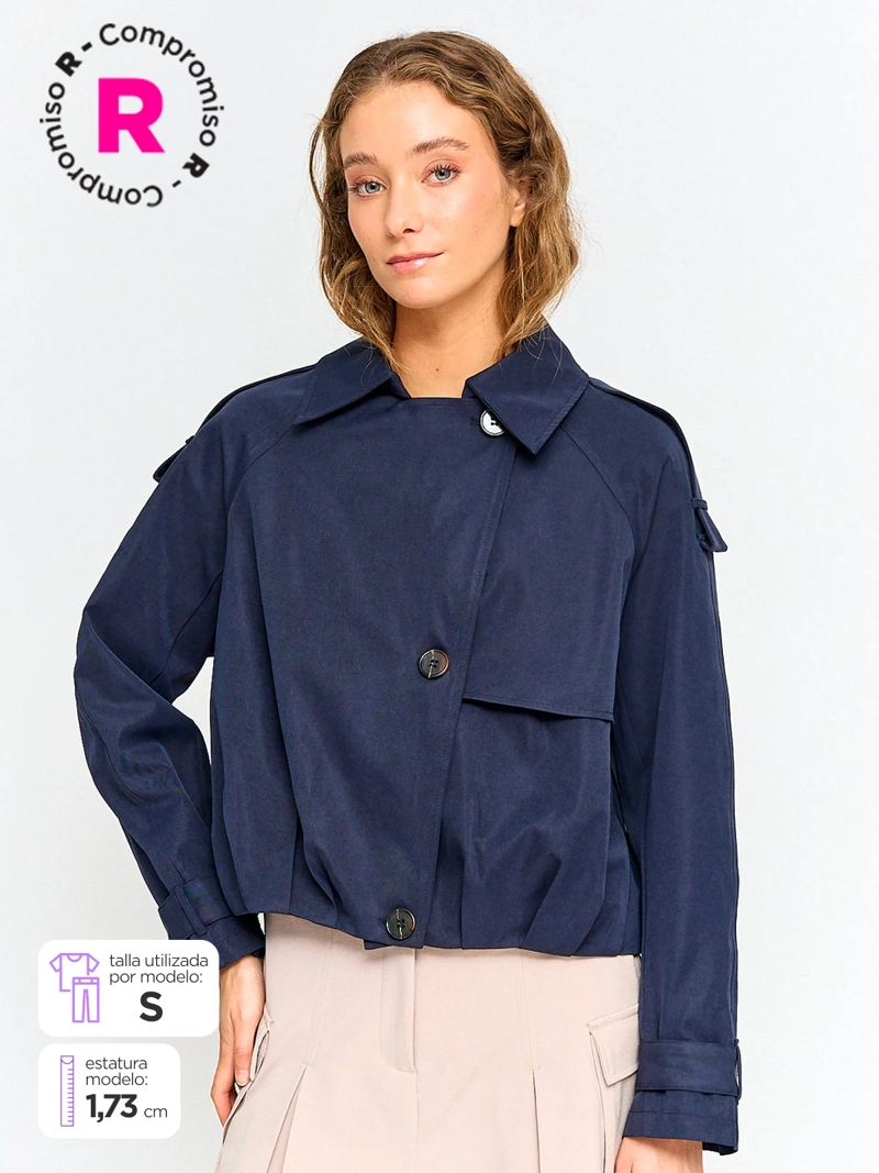 CHAQUETA MUJER INDEX ALGODÓN TRENCH CORTO - 1