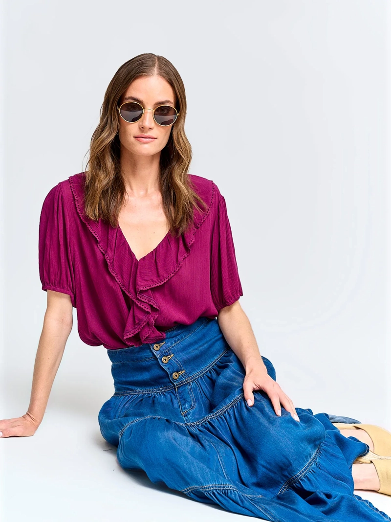 BLUSA MUJER TATIENNE MANGA CORTA VUELOS - 4