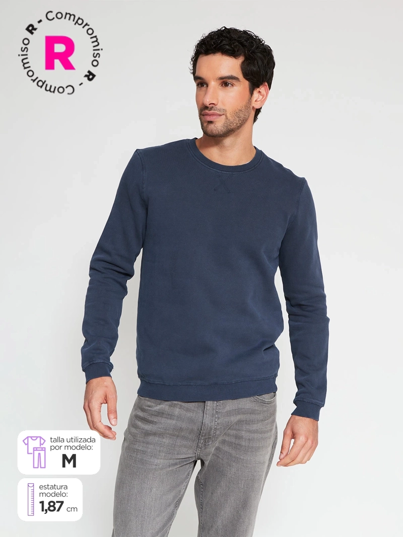 POLERÓN HOMBRE MARQUIS ALGODÓN CUELLO REDONDO LAVADO - 1
