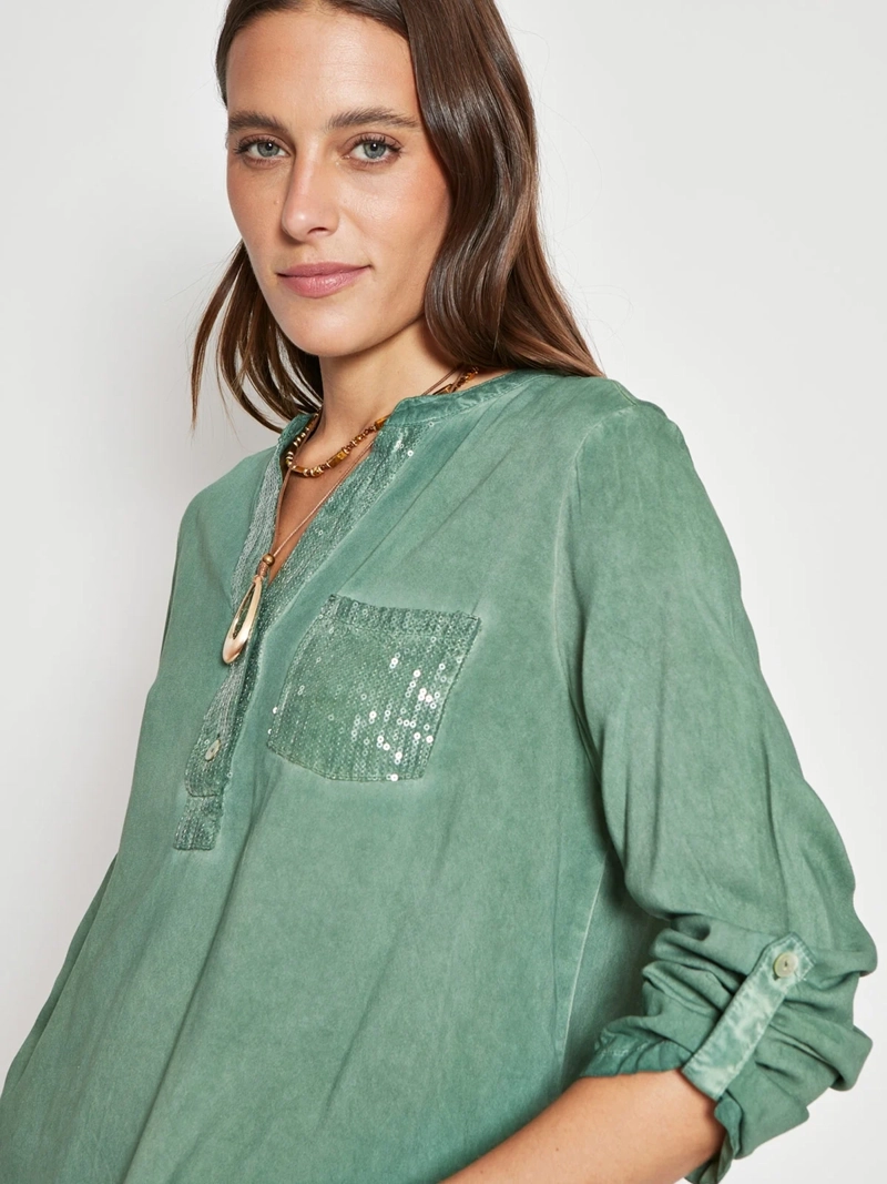 BLUSA MUJER TATIENNE MANGA LARGA LENTEJUELAS - 3