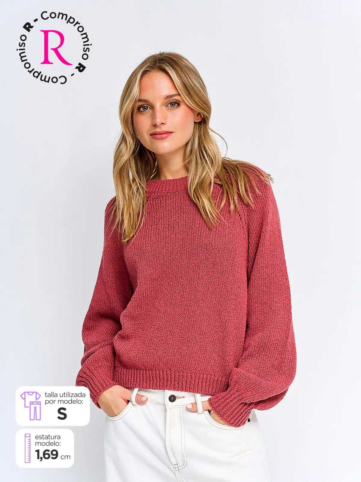 SWEATER MUJER INDEX MANGA LARGA BÁSICO - 1