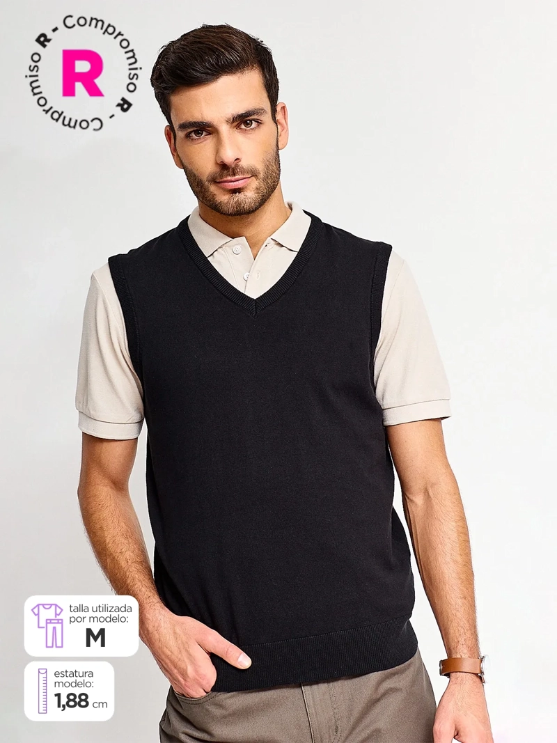 SWEATER HOMBRE KENNETH STEVENS ALGODÓN SIN MANGAS