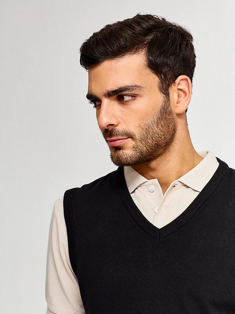 SWEATER HOMBRE KENNETH STEVENS ALGODÓN SIN MANGAS - 3