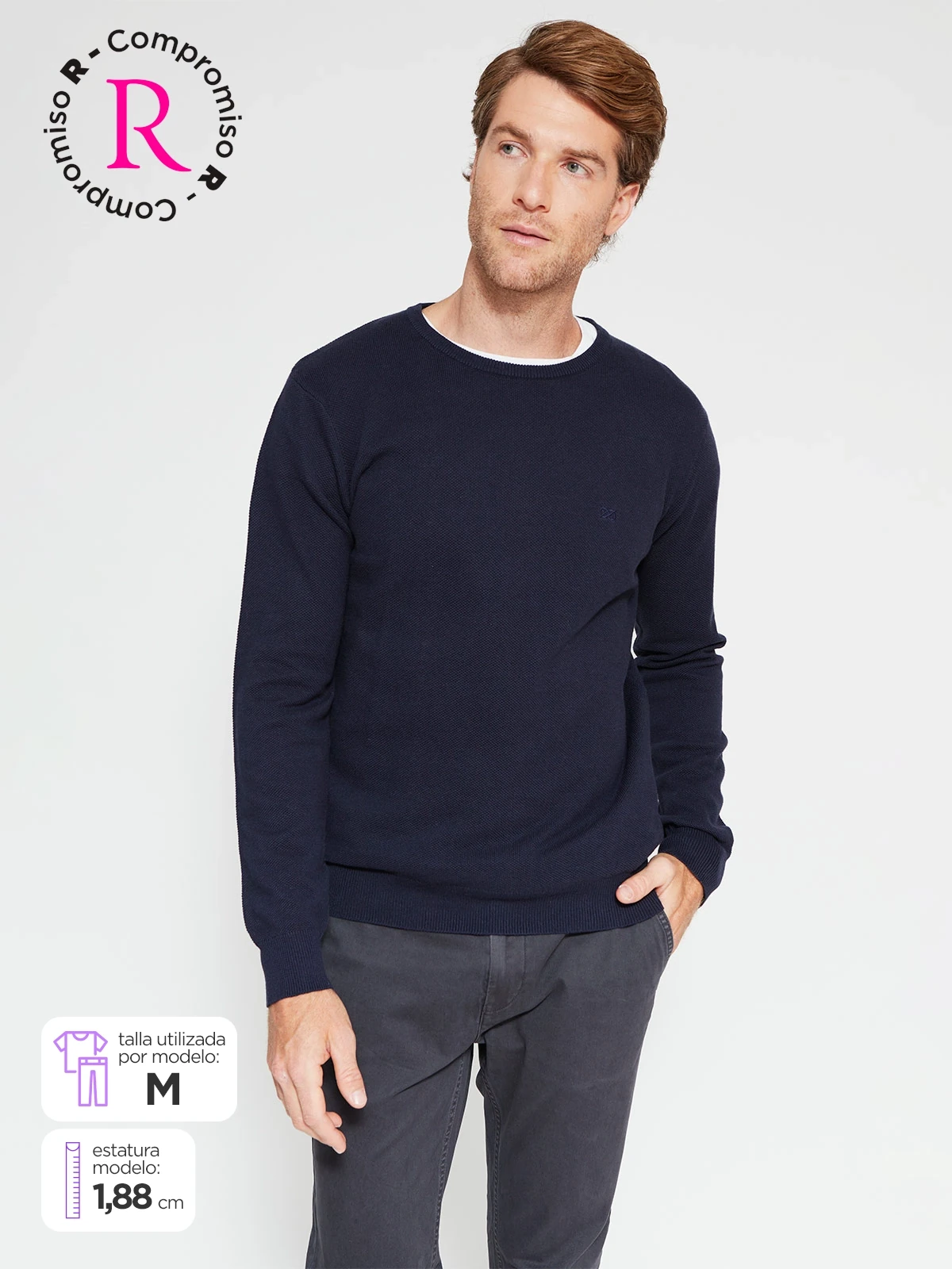SWEATER HOMBRE REGATTA ALGODÓN CUELLO REDONDO BÁSICO - 1