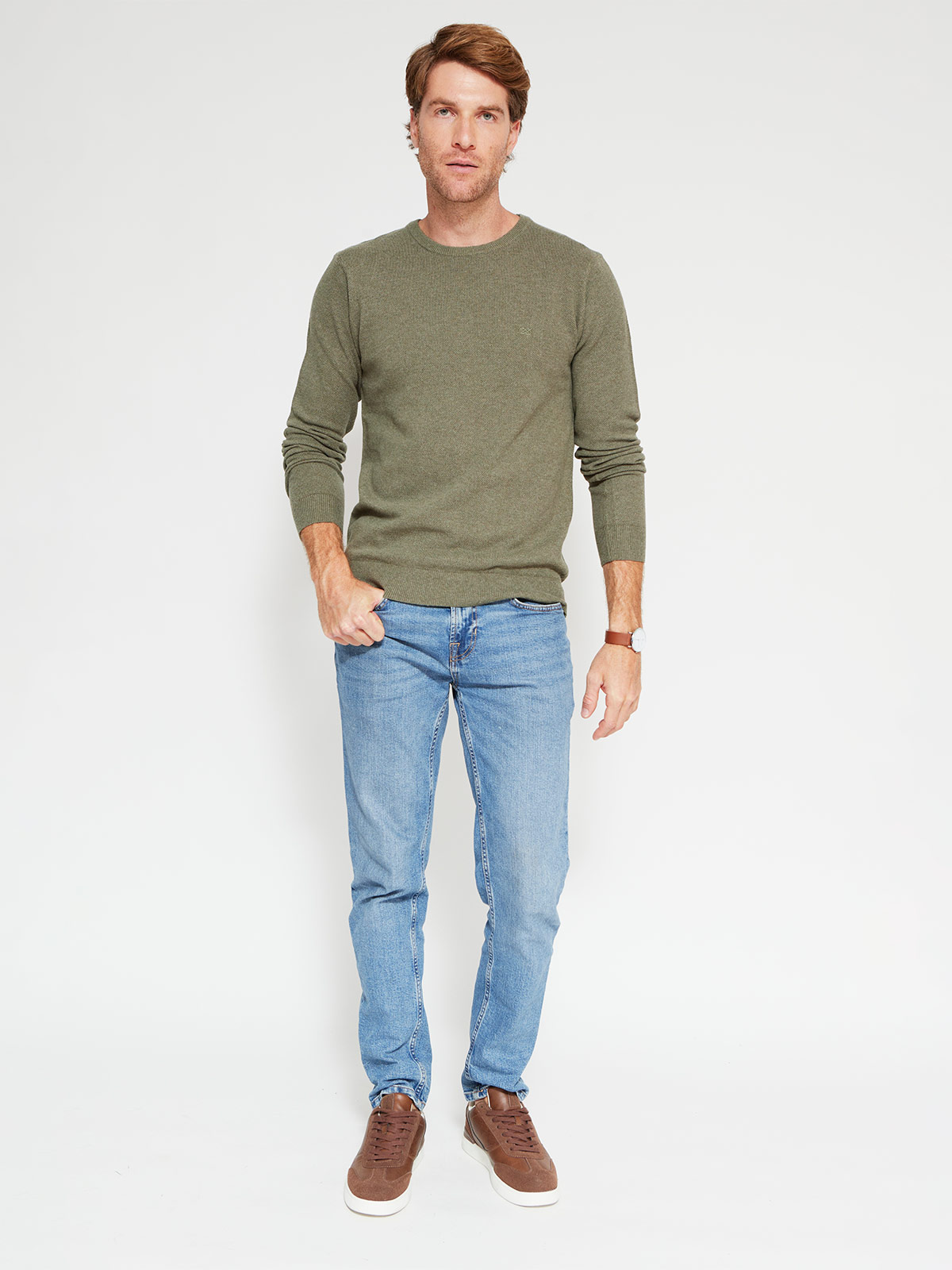 SWEATER HOMBRE REGATTA ALGODÓN CUELLO REDONDO BÁSICO - 4