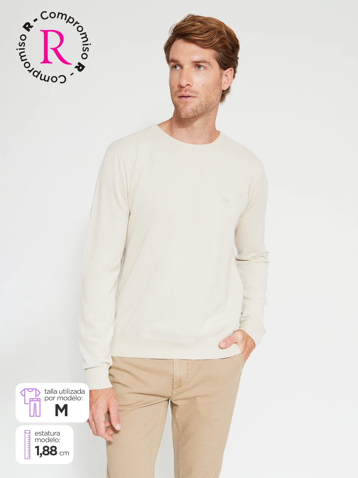 SWEATER HOMBRE REGATTA ALGODÓN CUELLO REDONDO BÁSICO - 1