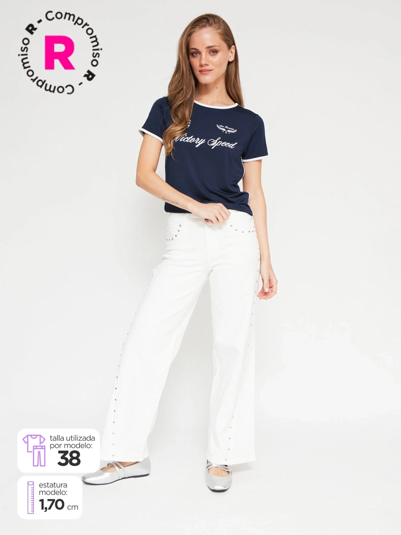JEANS MUJER INDEX ALGODÓN TACHAS