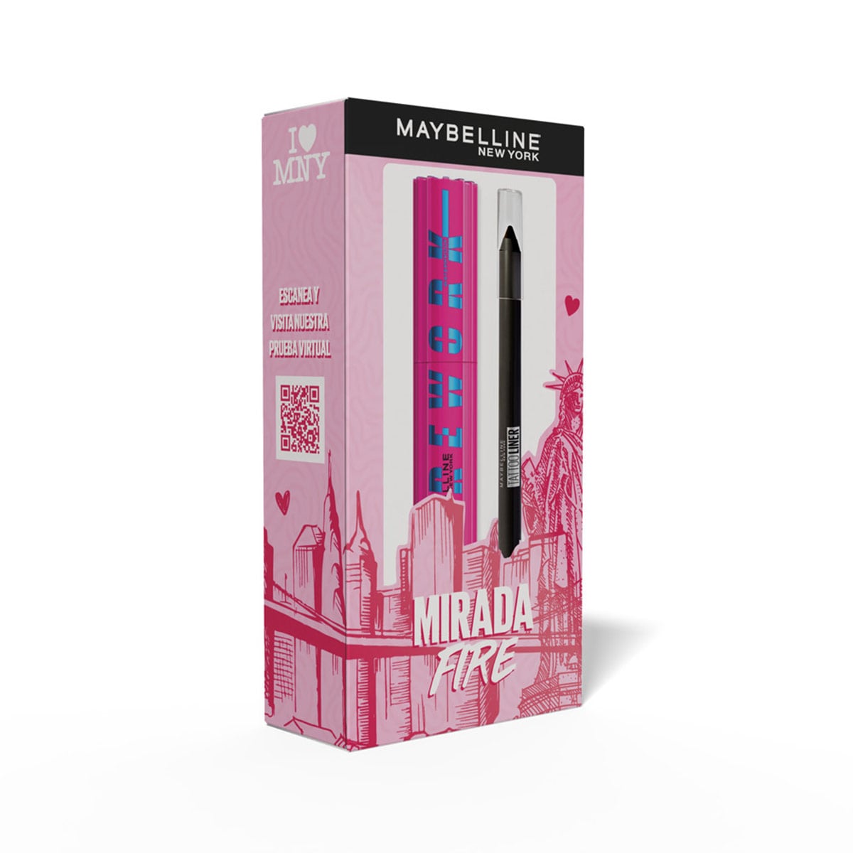 SET MASCARA DE PESTAÑAS + LAPÍZ DE OJOS MAYBELLINE NEW YORK MIRADA FIRE: FIREWORK WTP + TATTOO 10 ML + 1.3 GR - 3