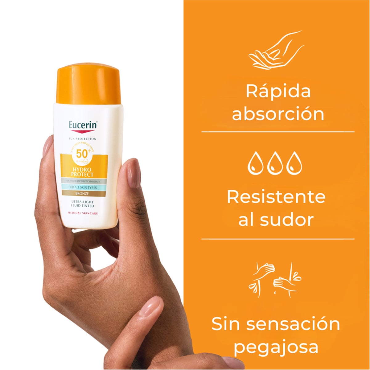 PROTECTOR SOLAR ROSTRO EUCERIN SUN HYDROFLUID BRONZE FP50+ 50 ML - 2