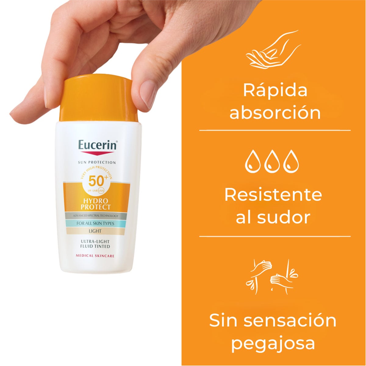 PROTECTOR SOLAR PARA EL ROSTRO EUCERIN SUN PROTECTOR SOLAR HYDROFLUID LIGHT FPS50+ 50 ML - 2