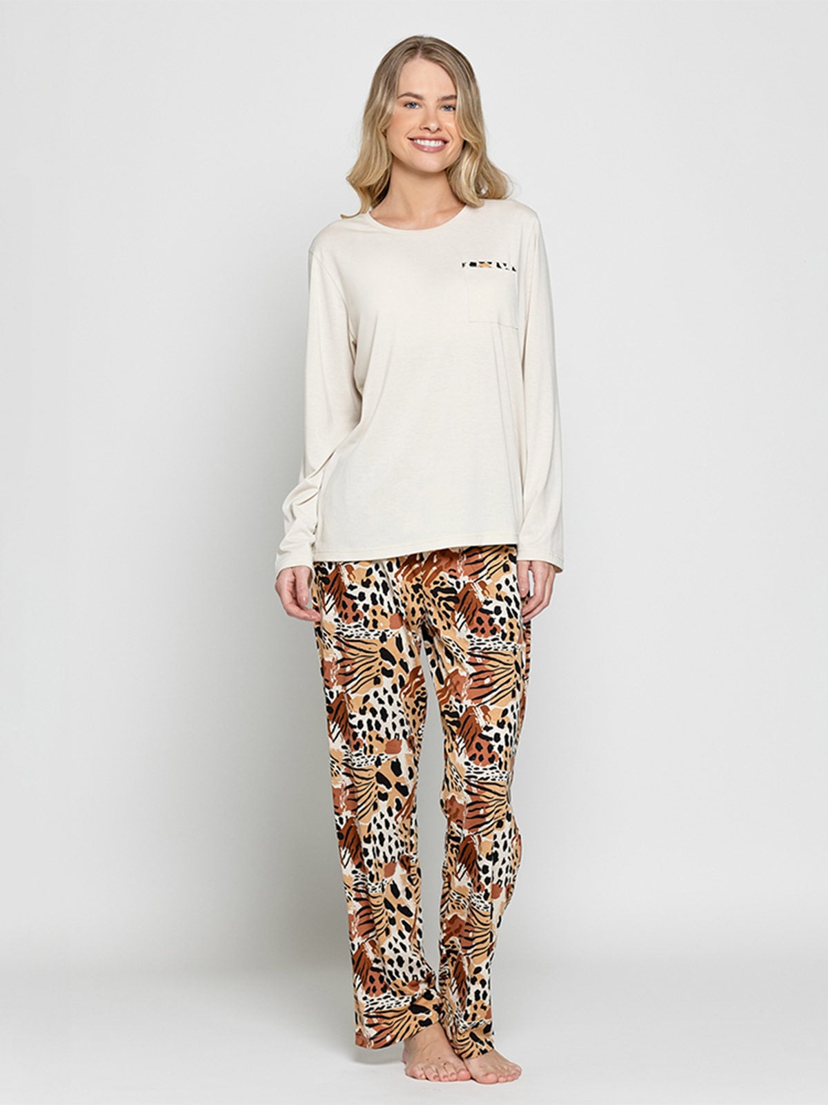 PIJAMA MUJER INTIME LARGO - 1