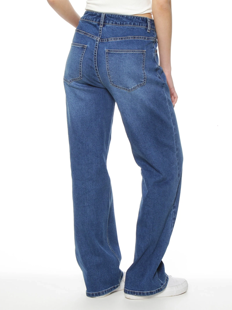 JEANS MUJER WADOS RECTO ALGODÓN TIRO ALTO - 2
