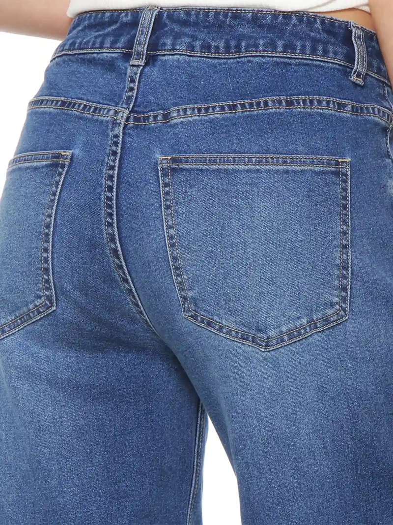 JEANS MUJER WADOS RECTO ALGODÓN TIRO ALTO - 4
