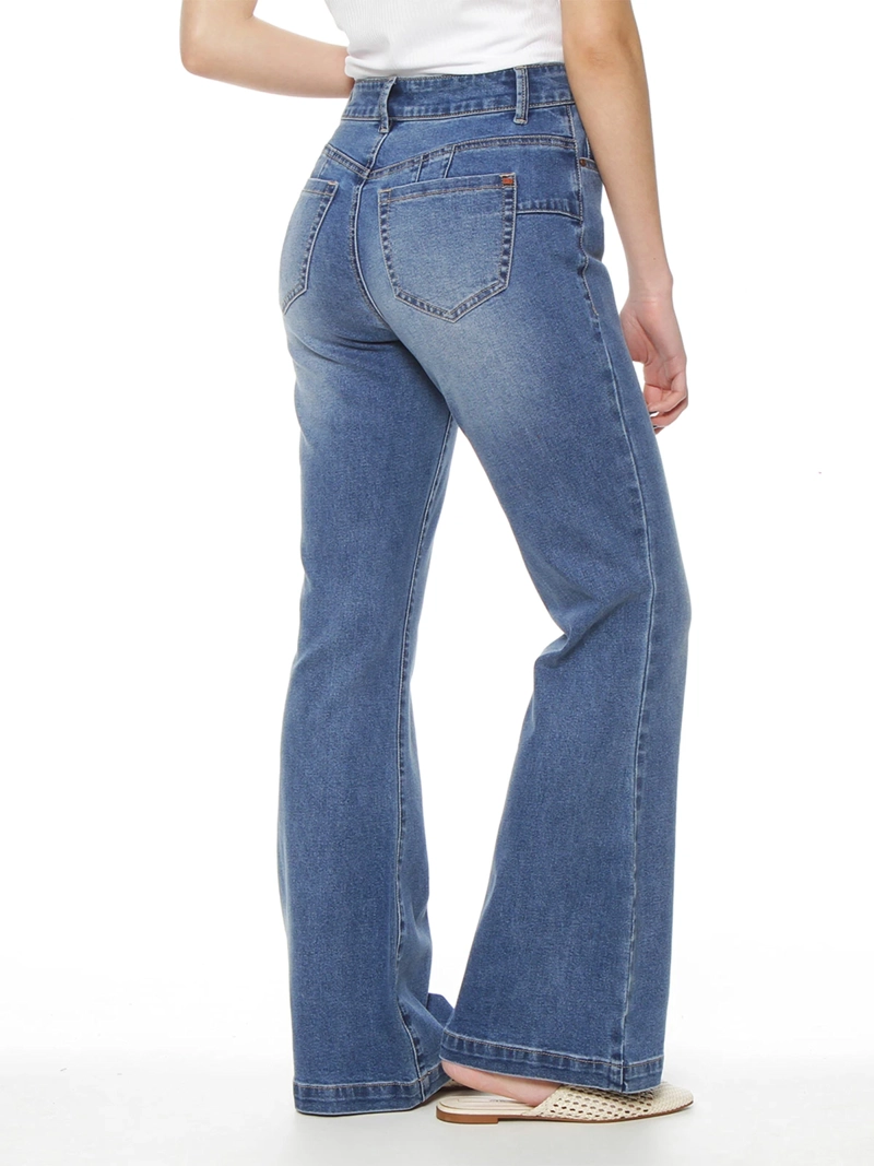 JEANS MUJER WADOS FLARE ALGODÓN TIRO ALTO - 2
