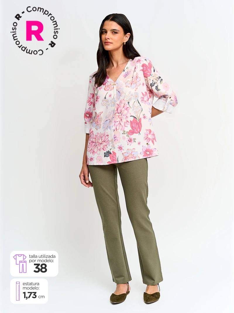 PANTALÓN MUJER CACHAREL RECTO PUSH UP - 1