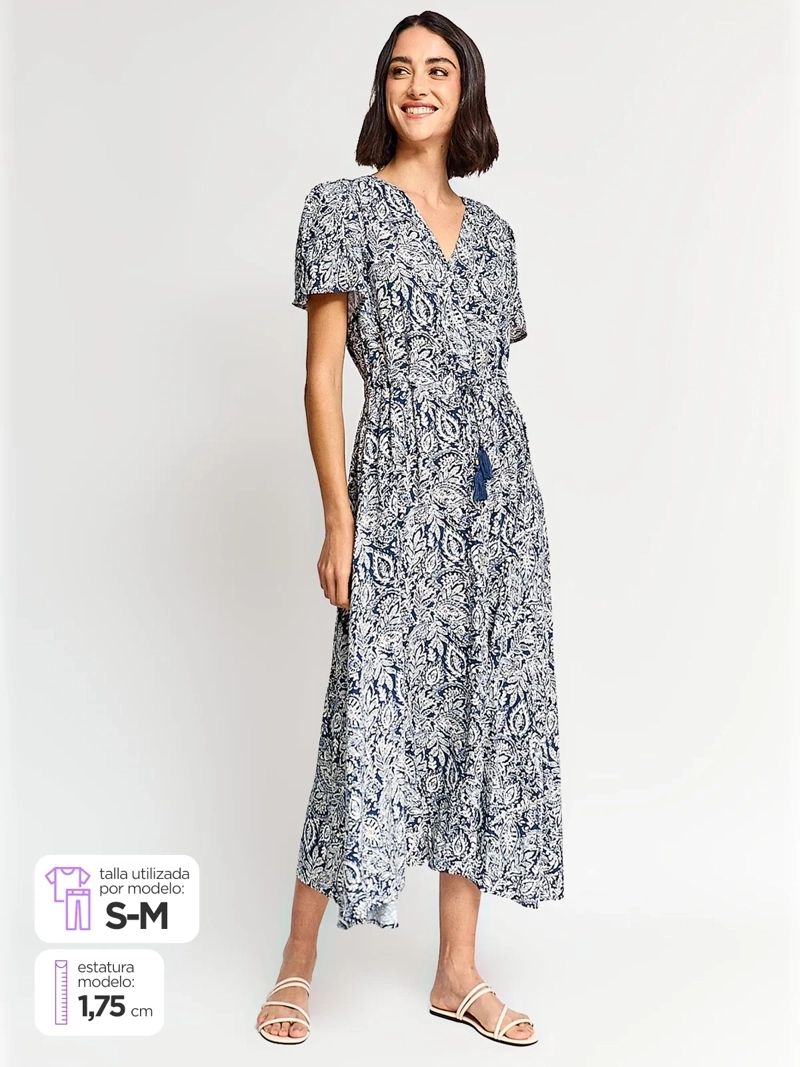VESTIDO MUJER AZIZ LARGO ESTAMPADO - 1