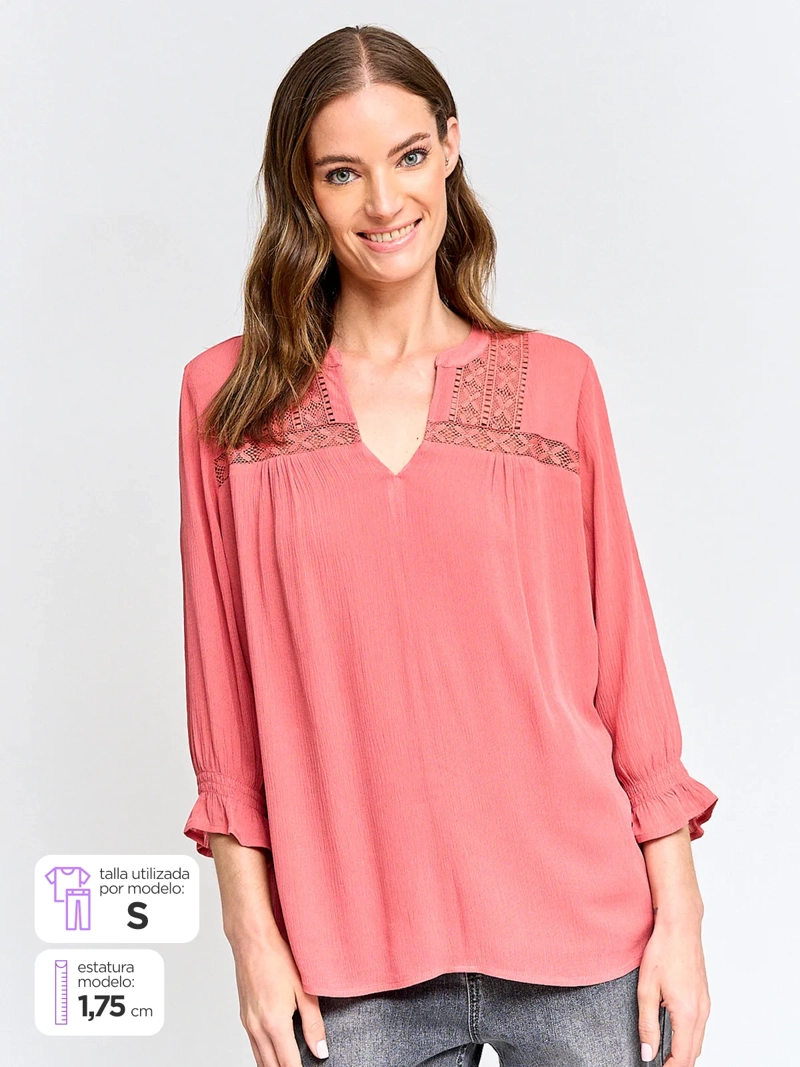 BLUSA MUJER AZIZ MANGA 3/4 - 1