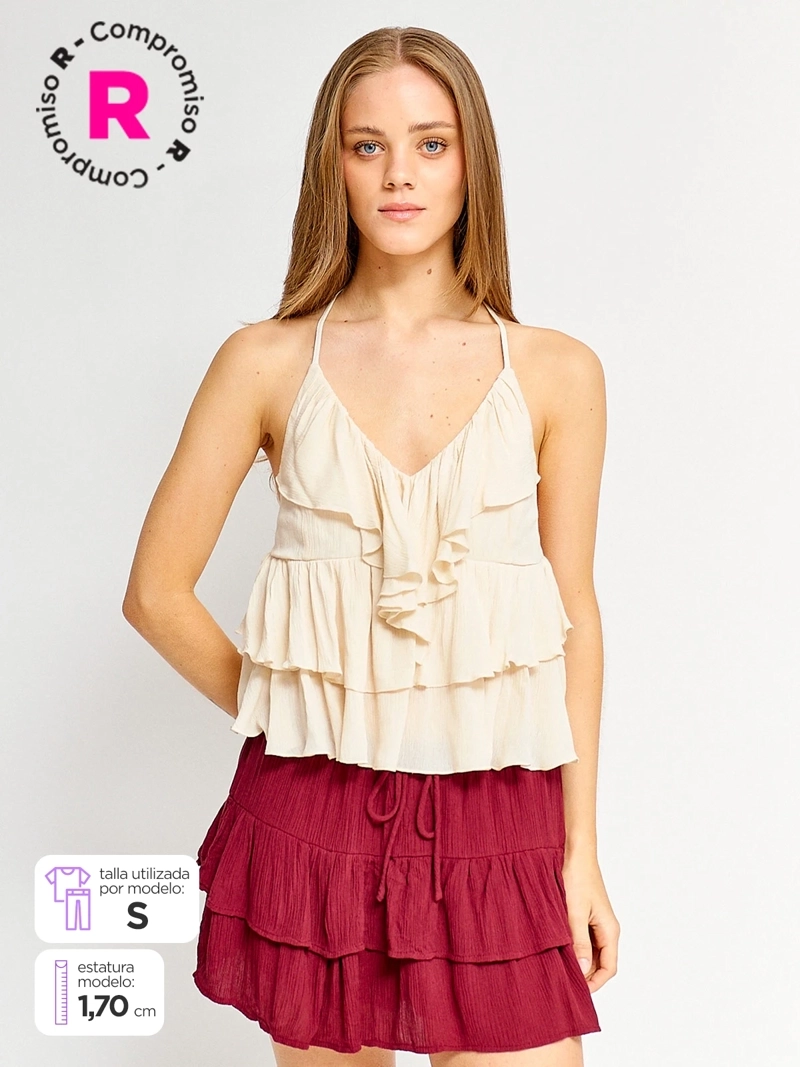 BLUSA MUJER INDEX SIN MANGAS VUELOS - 1