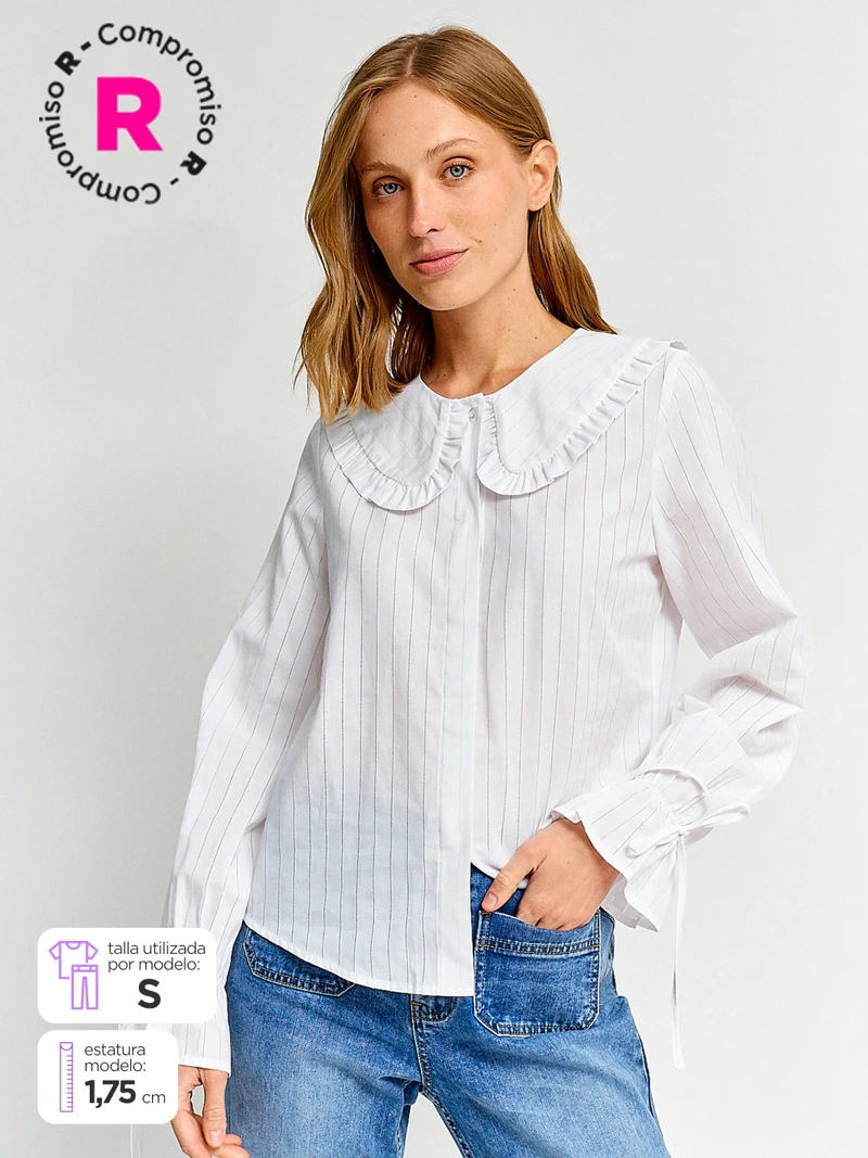 BLUSA MUJER MARQUIS ALGODÓN CUELLO BOBO - 1