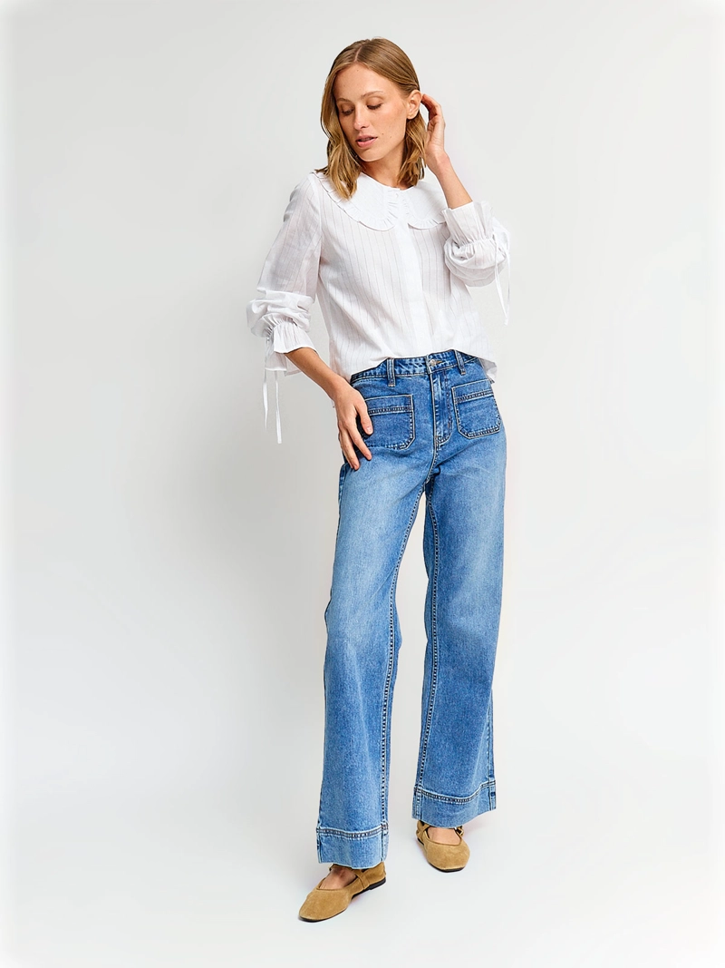 BLUSA MUJER MARQUIS ALGODÓN CUELLO BOBO - 4