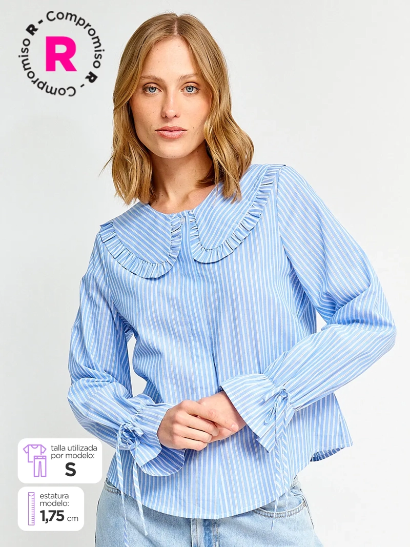 BLUSA MUJER MARQUIS ALGODÓN CUELLO BOBO - 1