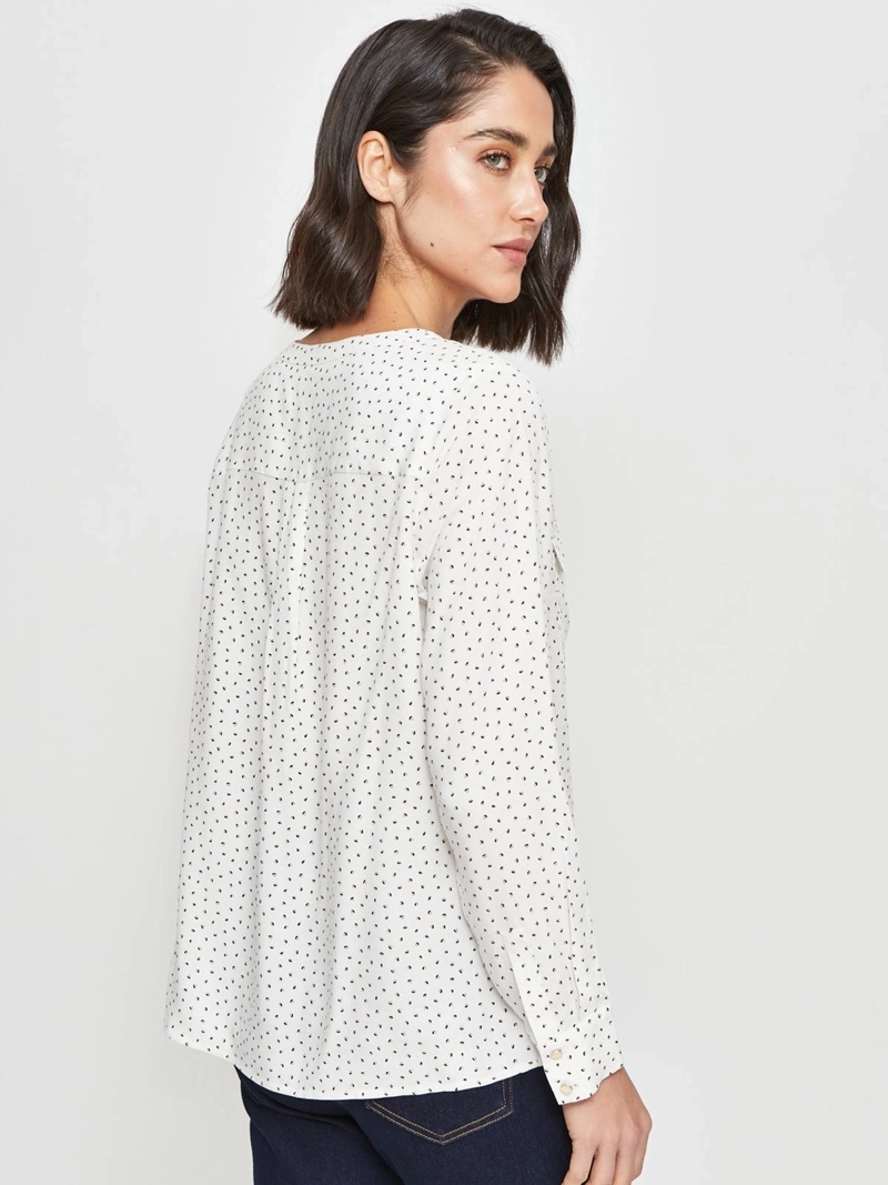 BLUSA MUJER CACHAREL CUELLO EN V MANGA LARGA - 2