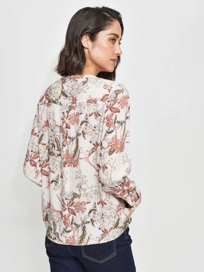 BLUSA MUJER CACHAREL CUELLO EN V MANGA LARGA - 2