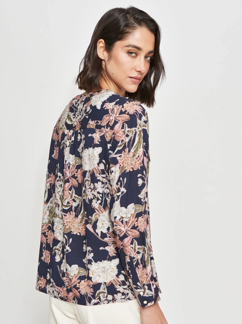 BLUSA MUJER CACHAREL CUELLO EN V MANGA LARGA - 2