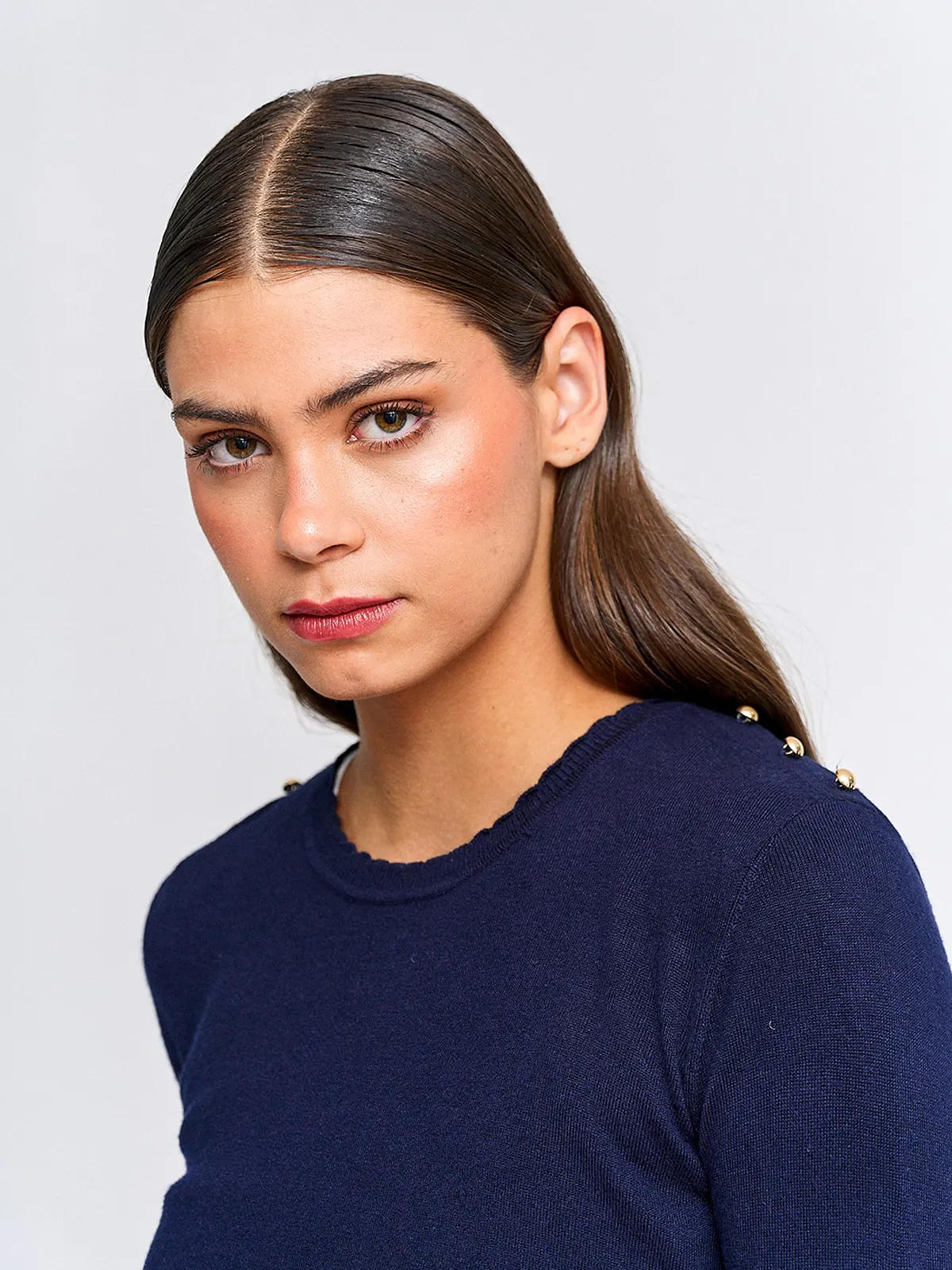 SWEATER MUJER CACHAREL MANGA LARGA BOTONES - 3