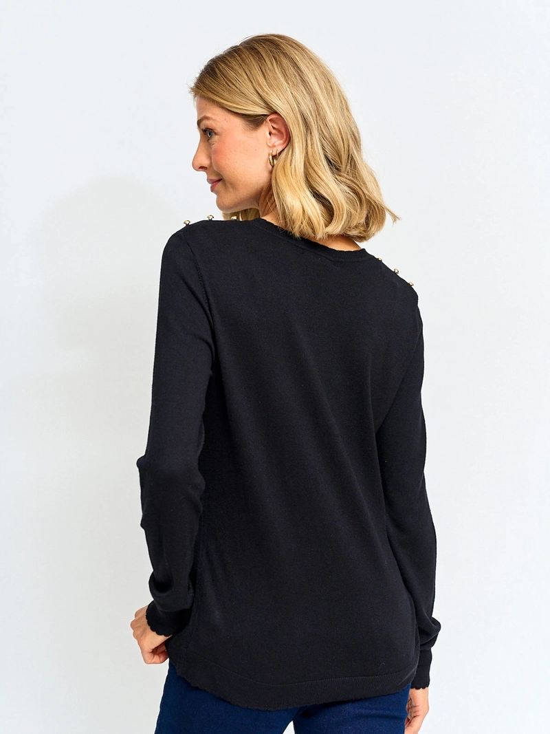 SWEATER MUJER CACHAREL MANGA LARGA BOTONES - 2