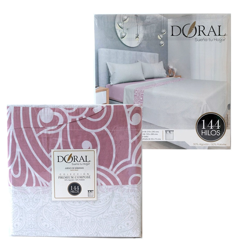 JUEGO DE SÁBANAS DORAL PREMIUM 2 PLAZAS 144 HILOS CHARM - 6