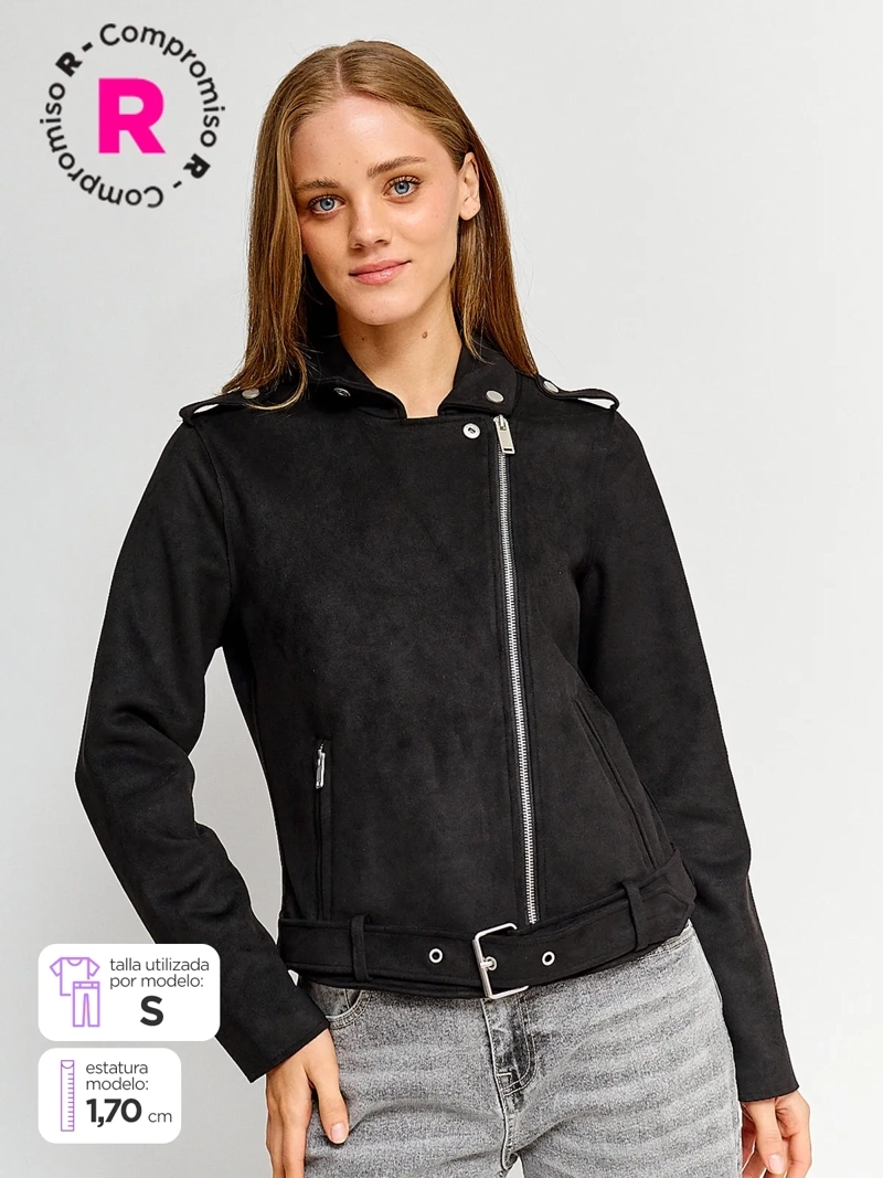 CHAQUETA MUJER INDEX EFECTO PIEL GAMUZA - 1