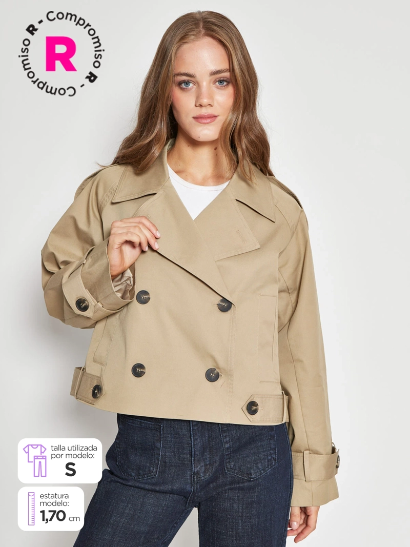 CHAQUETA MUJER INDEX ALGODÓN TRENCH CORTO - 1