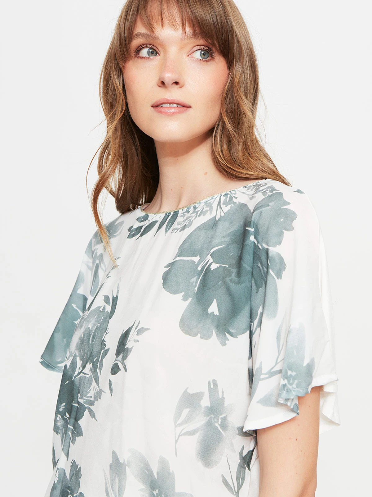 POLERA MUJER CACHAREL MANGA CORTA CAÍDA ESTAMPADA - 3