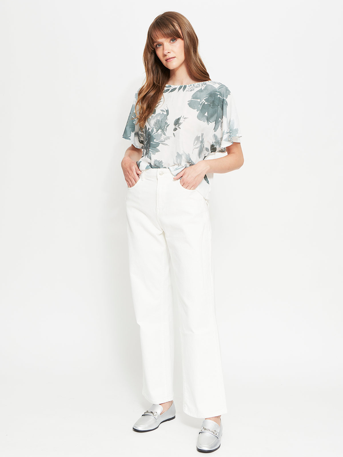 POLERA MUJER CACHAREL MANGA CORTA CAÍDA ESTAMPADA - 4