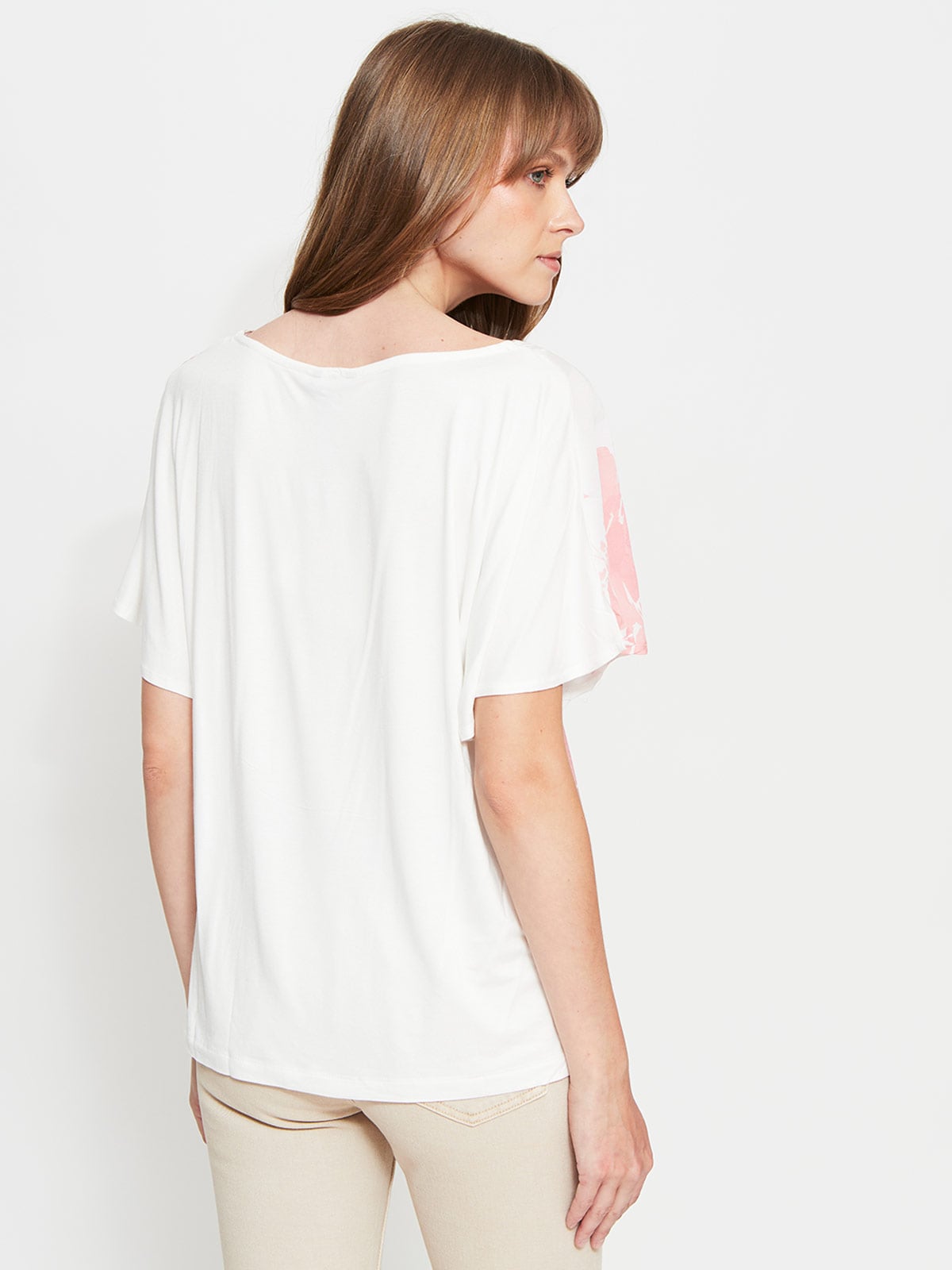 POLERA MUJER CACHAREL MANGA CORTA CAÍDA ESTAMPADA - 2