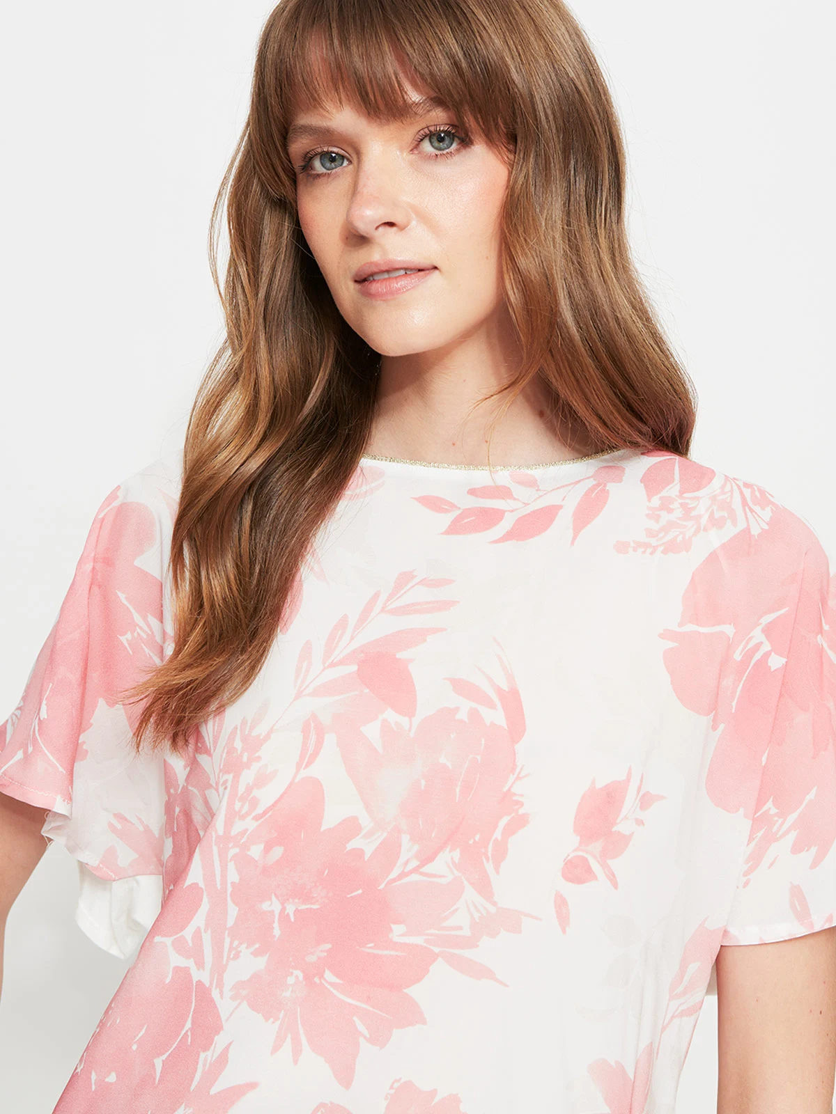 POLERA MUJER CACHAREL MANGA CORTA CAÍDA ESTAMPADA - 3
