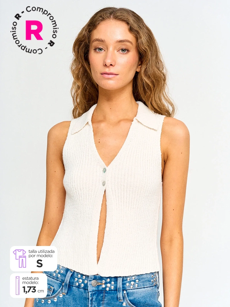 SWEATER MUJER BARBADOS SIN MANGAS - 1
