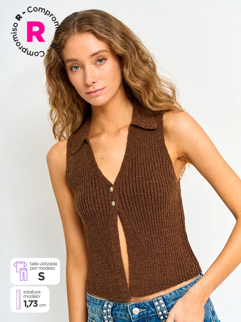 SWEATER MUJER BARBADOS SIN MANGAS - 1