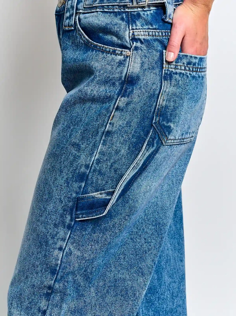 JEANS MUJER INDEX ALGODÓN CARPINTERO BAGGY - 4