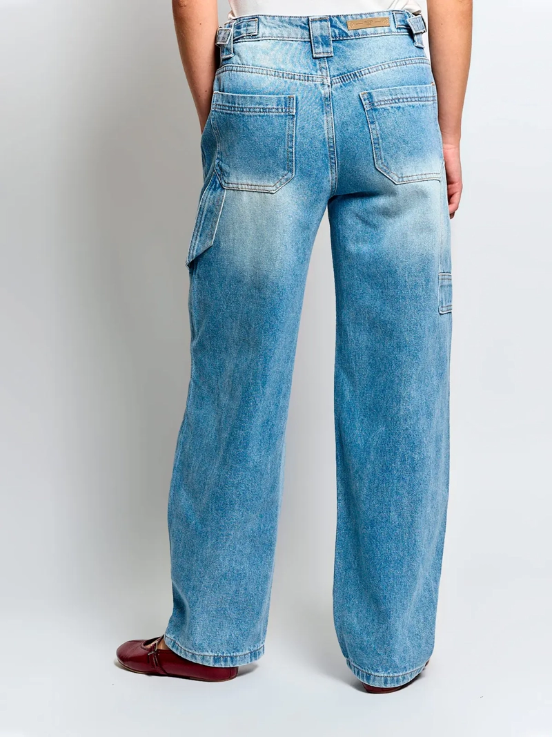 JEANS MUJER INDEX ALGODÓN CARPINTERO BAGGY - 3