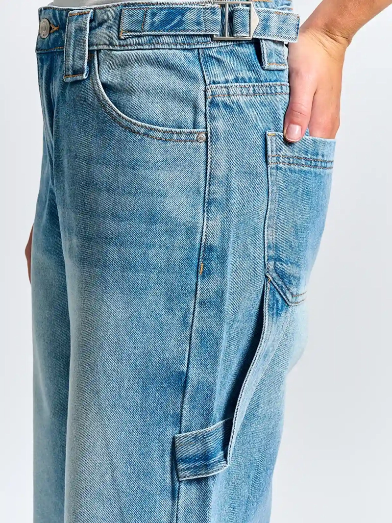 JEANS MUJER INDEX ALGODÓN CARPINTERO BAGGY - 4
